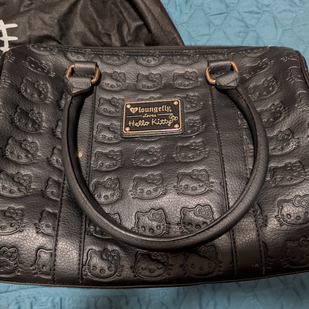 Loungefly Black Embossed Hello Kitty Satchel Black